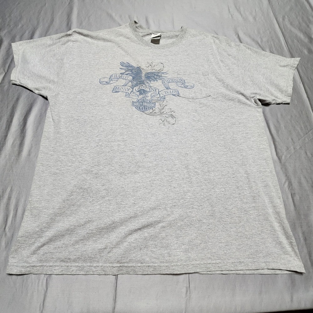 Harley-Davidson T-Shirt Mens 2XL Gray Harley Haven Virginia Beach Graphic Pocket